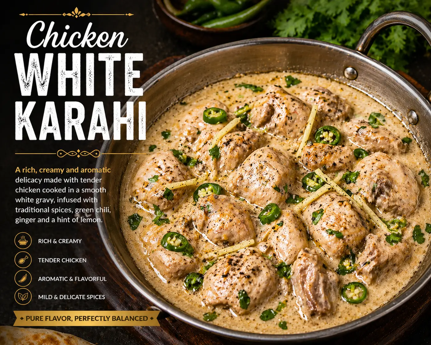 chicken white karahi
