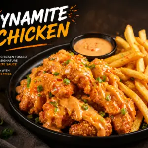dynamite chicken with fries