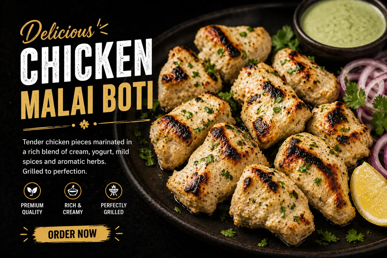 chicken malai boti