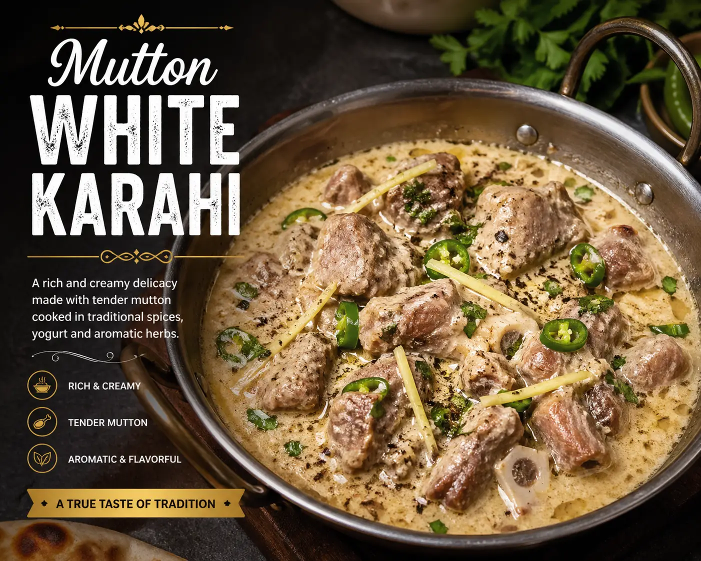 mutton white karahi